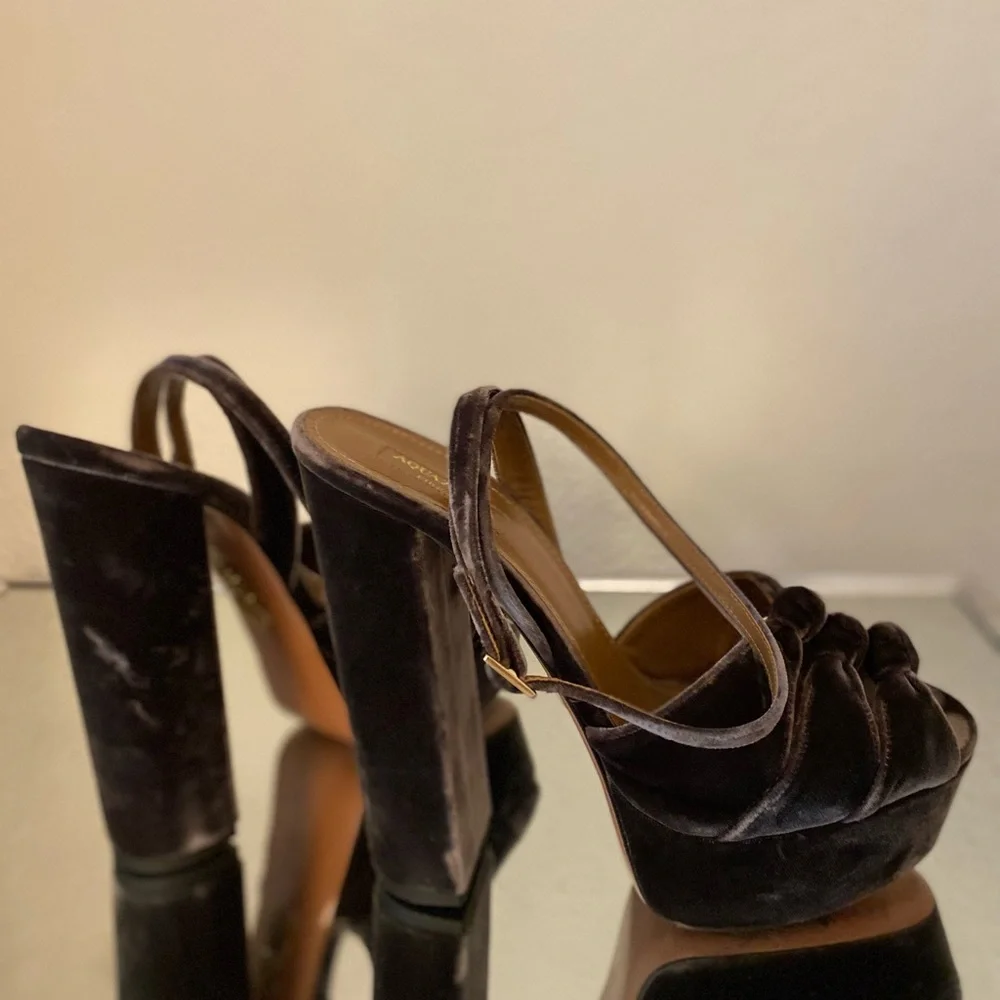 Like new AQUAZZURA Mira velvet Plateau 140 Pumps 39